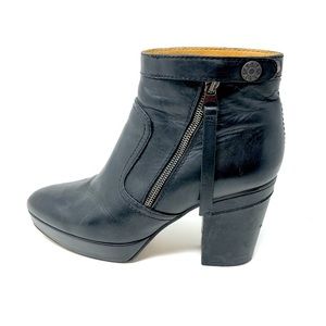 Acne Track Ankle Black Leather Boots Platform Heel - Italy - Sz.10 / EU 40
